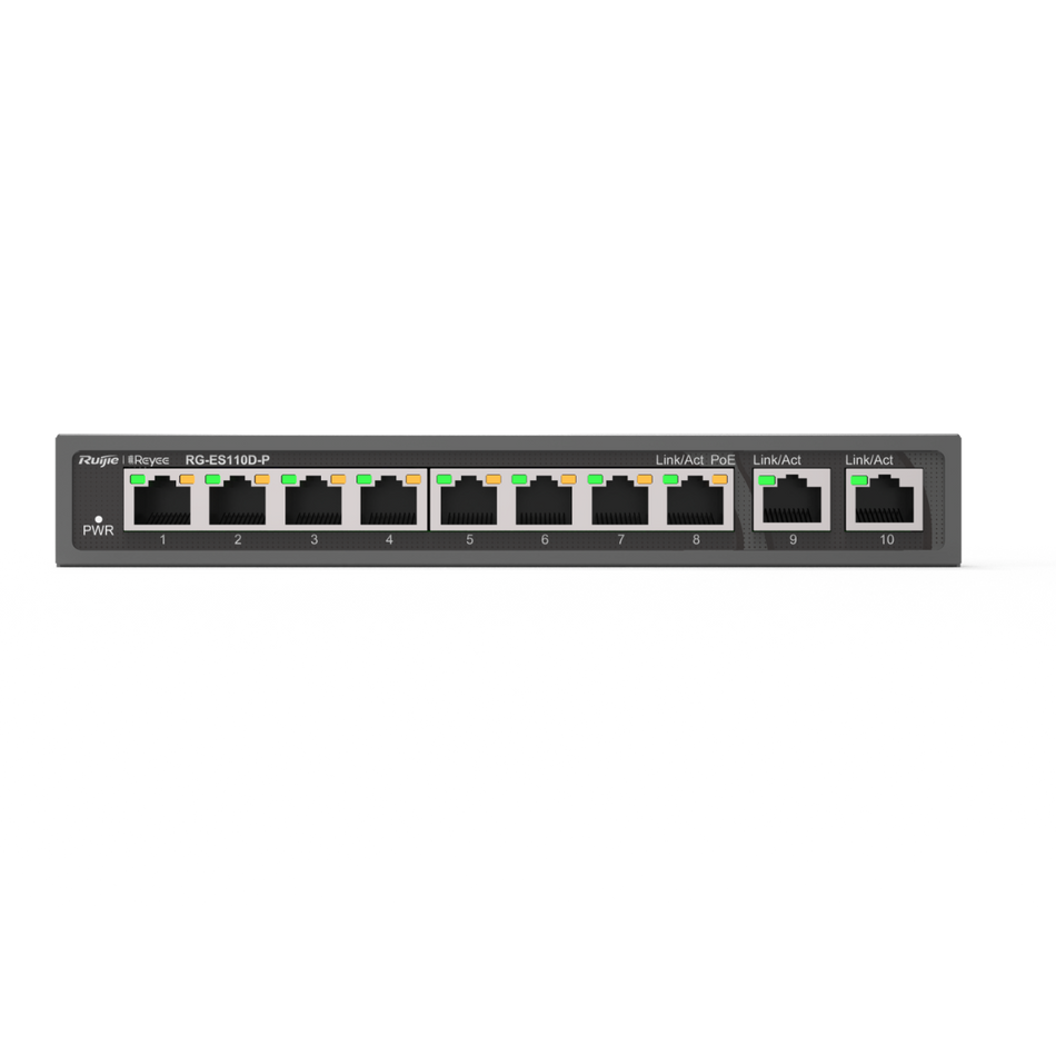 RG-ES110D-P 8 PORT POE SWITCH WITH GB UPLINKS