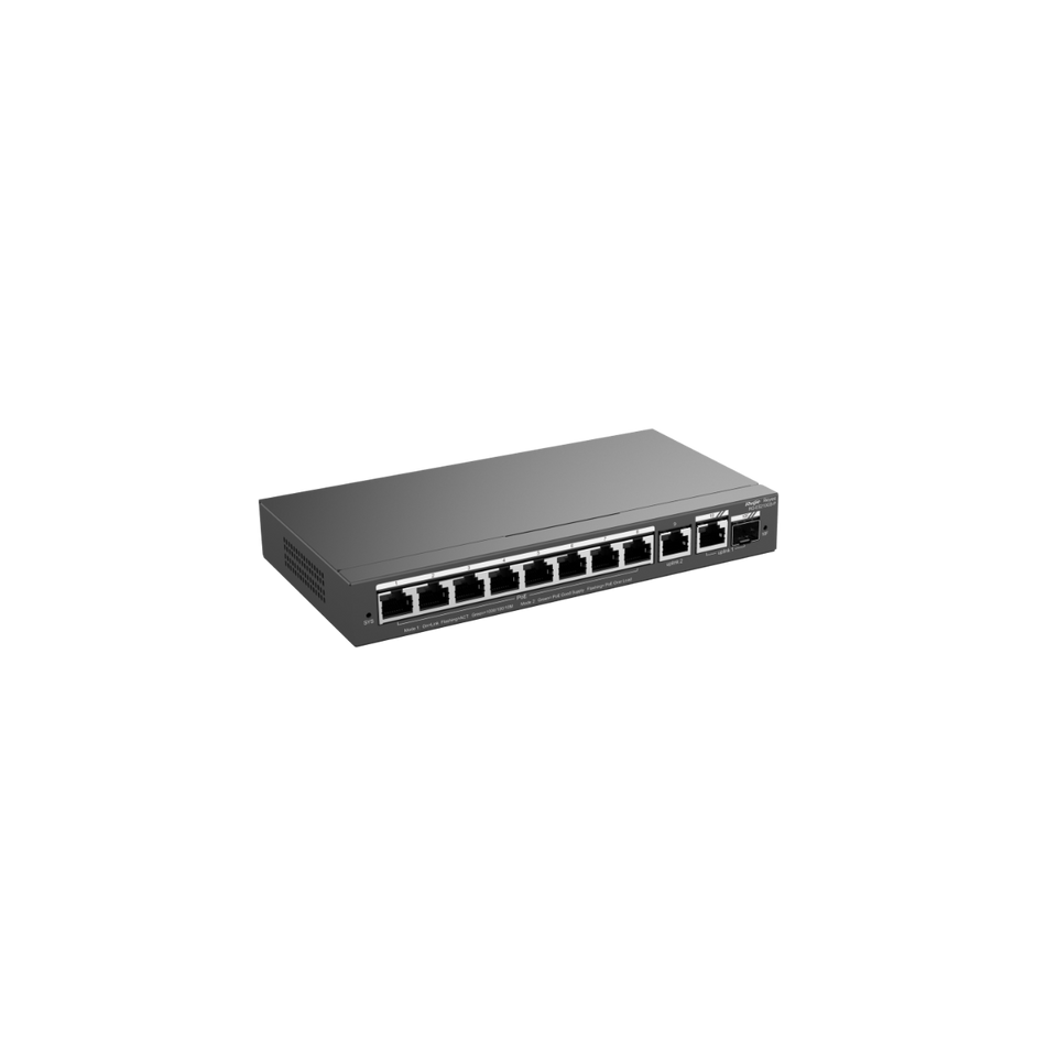 RG-ES210GS-P 10-Port Gigabit Smart Cloud Managed PoE Switch