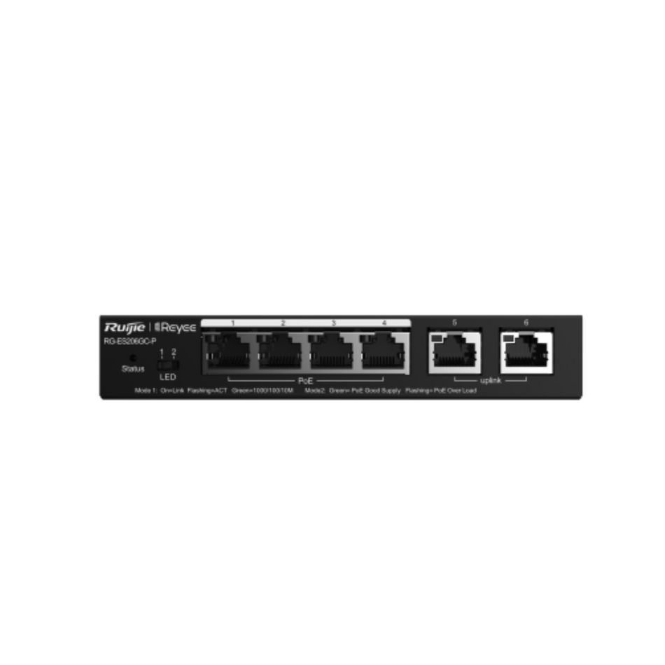 RG-ES206GC-P 6-Port Gigabit Smart POE Switch