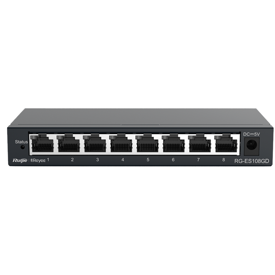 RG-ES108GD 8-port 10/100/1000Mbps Unmanaged Non-PoE Switch